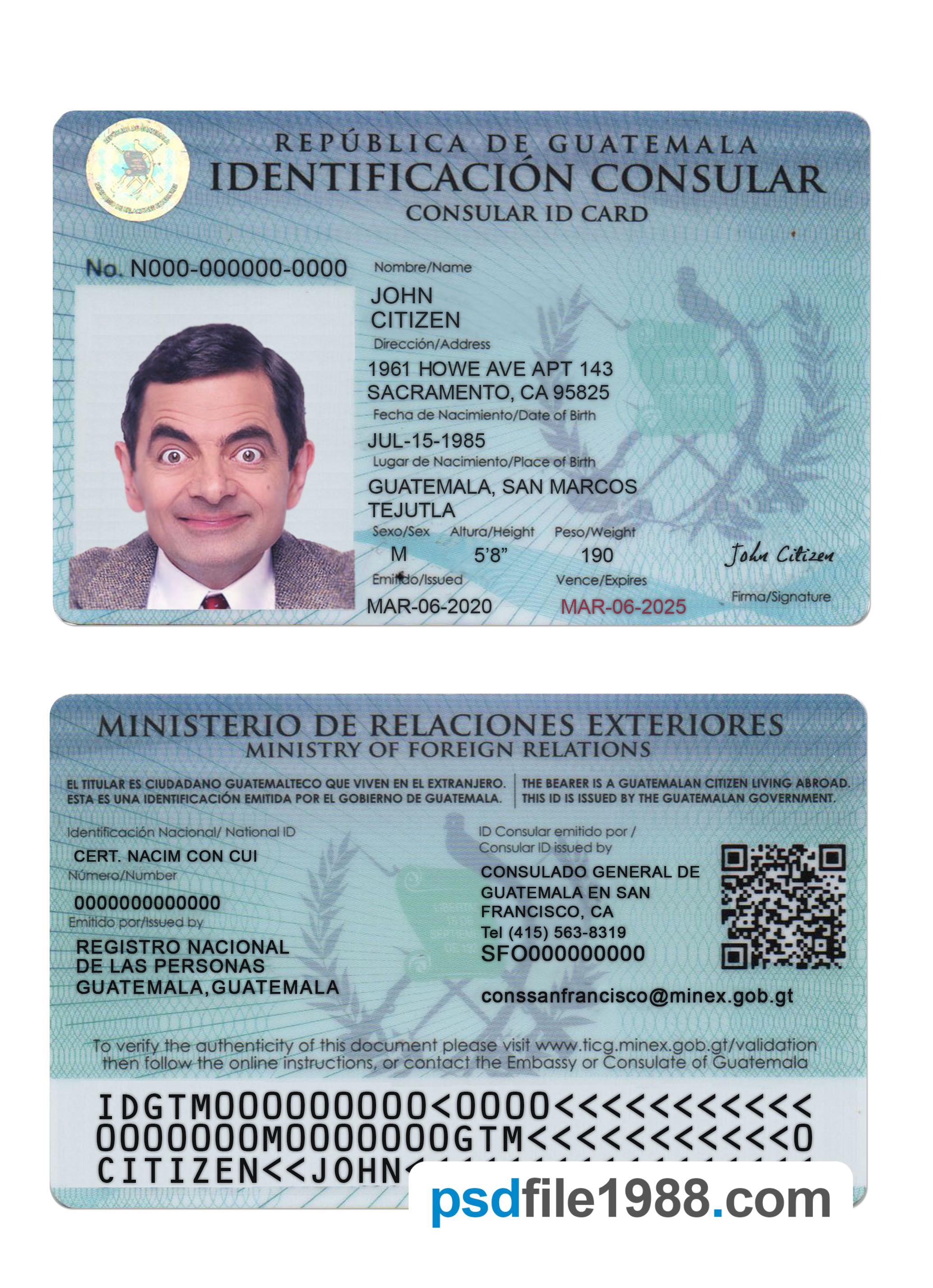 Guatemala Consular ID Card